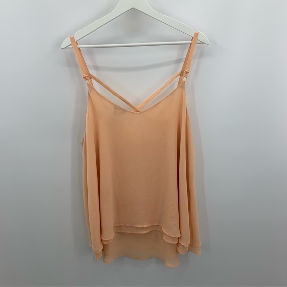 Torrid Blush Strappy Chiffon Swing Cami Top Blouse - Picture 4 of 5